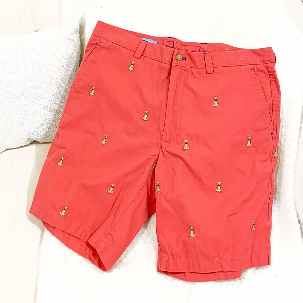 J.McLaughlin red-orange embroidered dog shorts